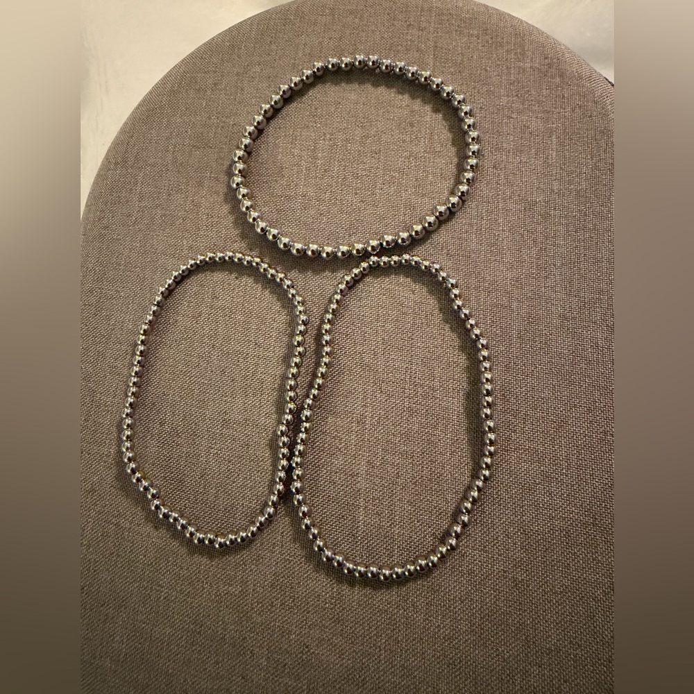 Mint & Lily Silver Beaded Bracelet Set - Picture 6 of 8